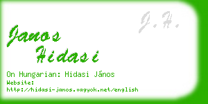 janos hidasi business card